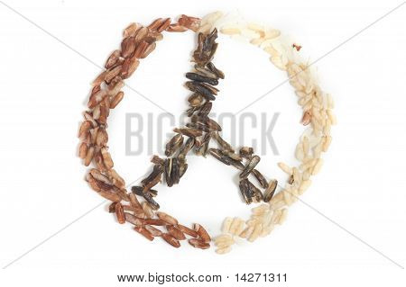 Peace Symbol Made From Rice