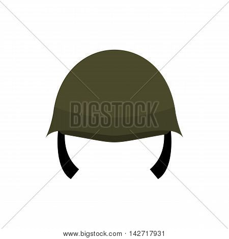 Military helmet icon in flat style on a white background