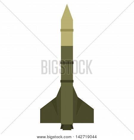 Missile rocket icon in flat style on a white background