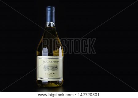 ODESSA UKRAINE - AUGUST 4 2016: Italian dry white wine bottle of 
