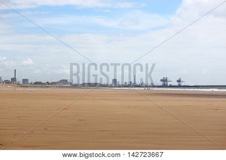 Port Talbot steel works from Aberavon beach