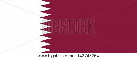 Flag of Qatar in correct size proportions and colors. Accurate dimensions. Qatari national flag.