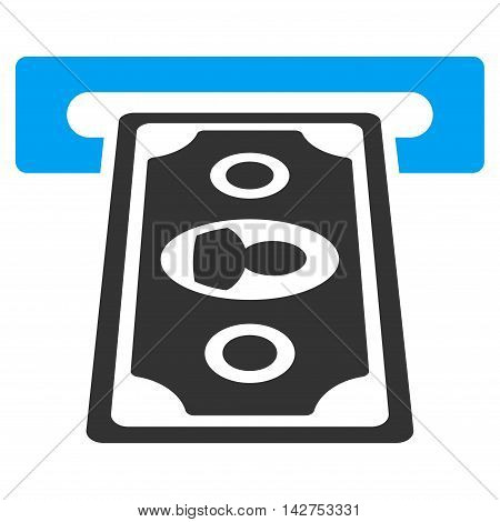 Cashpoint Terminal icon. Vector style is bicolor flat iconic symbol with rounded angles, blue and gray colors, white background.