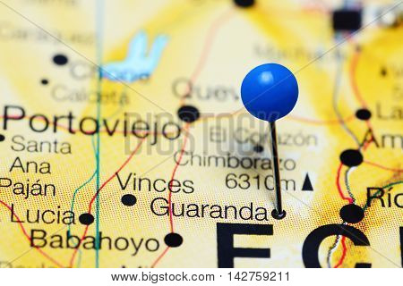 Guaranda pinned on a map of Ecuador
