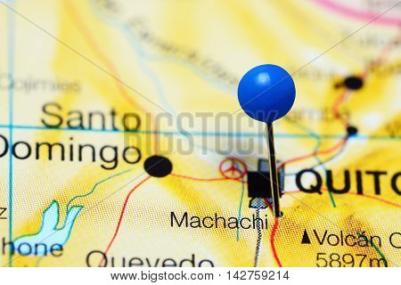 Machachi pinned on a map of Ecuador
