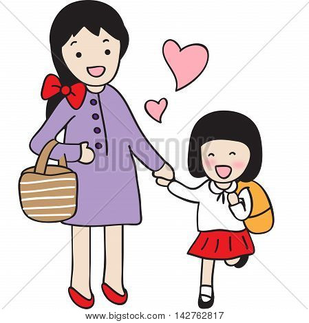 my mother send me to school in the morning