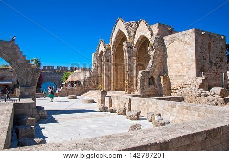 Church of the Virgin of the Burgh on July 1 2013. Greece Rhodes.