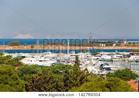 Yachts in a harbour. GreeceAthens. In the Beach.