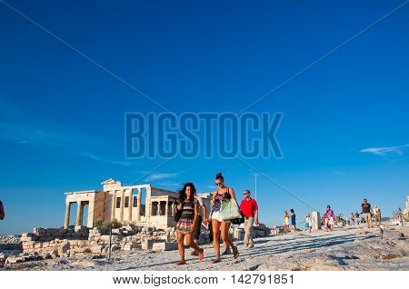 The top of the Acropolis of Athens on July 1 2013 in Greece.