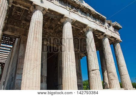 The Temple of Hephaestus in ancient Agora. Athens Greece.