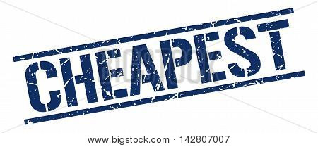 cheapest stamp. blue grunge square isolated sign