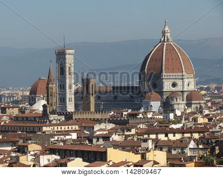 Florence Cathedral aka Duomo di Firenze or Basilica di Santa Maria del Fiore in Florence Italy