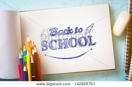 Art welcome Back To School Banner; School Supplies Tumblr