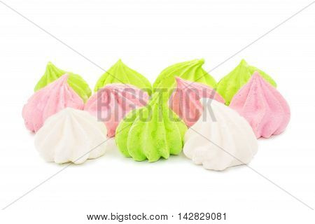 meringue  vanilla, cookie, confection on a white background
