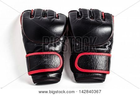 Gloves for MMA leather on white background