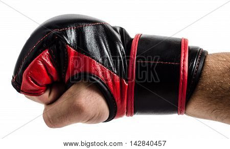 Gloves for MMA leather on white background