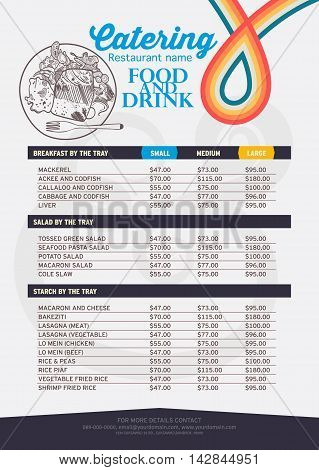 Retro style Restaurant menu design. Menu A4 size, Retro menu  restaurant,