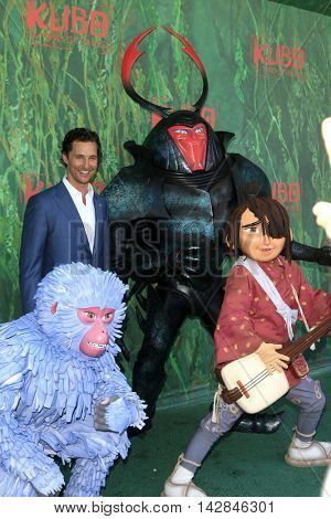 LOS ANGELES - AUG 14:  Matthew McConaughey, Kubo, characters at the 