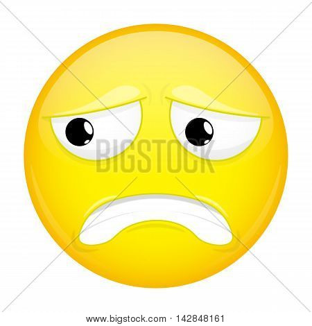 Sad emoji. Bad emotion. Hurt emoticon. Illustration smile icon.