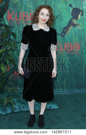 LOS ANGELES - AUG 14: Regina Spektor at the premiere of Focus Features' 'Kubo and the Two Strings' at AMC Universal City Walk on August 14, 2016 in Los Angeles, California
