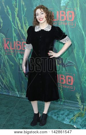 LOS ANGELES - AUG 14: Regina Spektor at the premiere of Focus Features' 'Kubo and the Two Strings' at AMC Universal City Walk on August 14, 2016 in Los Angeles, California