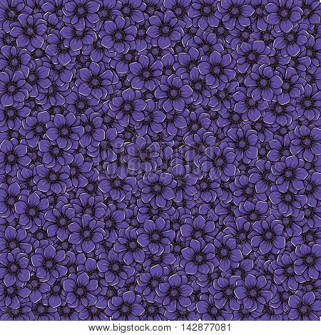 Template decorate with Anemones. Floral decorative background.