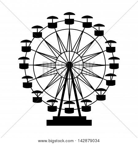 ferris wheel fair entretaiment round attraction fun vector  isolated illustration