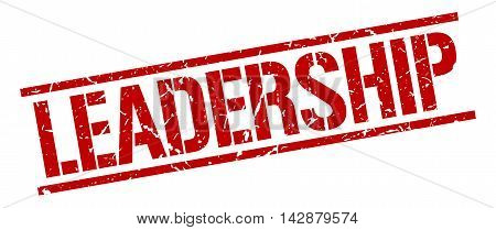 leadership stamp. red grunge square isolated sign