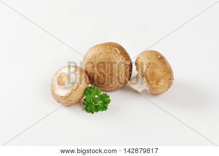 Raw cremini mushrooms (Roman brown mushrooms)