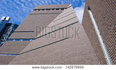 London United Kingdom - July 24 2016. View of Switch House new wing of Tate Modern Art Gallery designed by architects Herzog and de Meuron