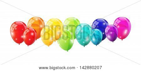 Color Glossy Balloons Background Vector Illustration eps10