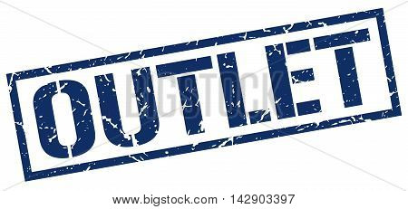 outlet stamp. blue grunge square isolated sign