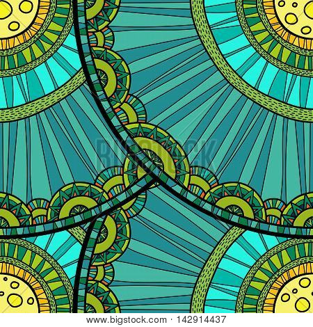 Doodleart Mandala Design. Hand Drawn Forest Background.
