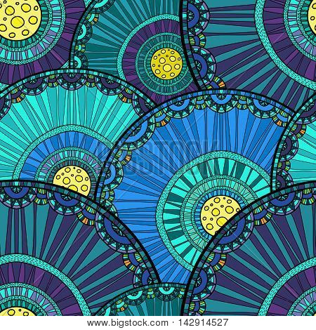 Doodleart Mandala Design. Hand Drawn Forest Background.