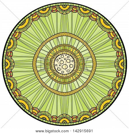 Doodleart Mandala Design. Hand Drawn Forest Background.