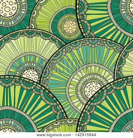 Doodleart Mandala Design. Hand Drawn Forest Background.