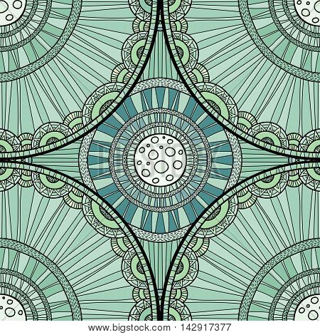 Doodleart Mandala Design. Hand Drawn Forest Background.