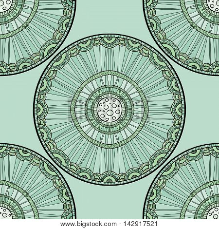 Doodleart Mandala Design. Hand Drawn Forest Background.