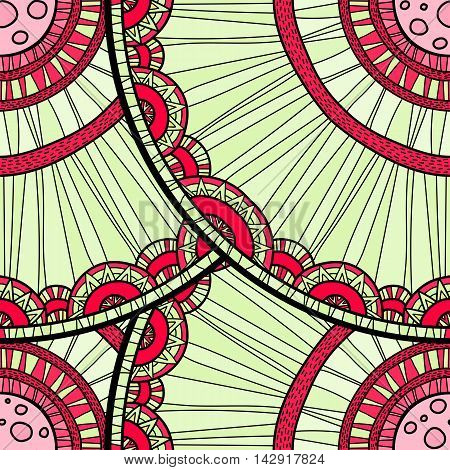 Doodleart Mandala Design. Hand Drawn Forest Background.