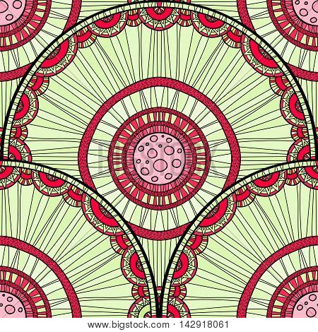 Doodleart Mandala Design. Hand Drawn Forest Background.