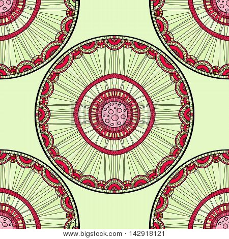 Doodleart Mandala Design. Hand Drawn Forest Background.