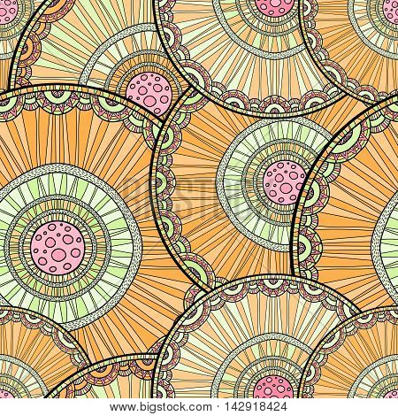 Doodleart Mandala Design. Hand Drawn Forest Background.