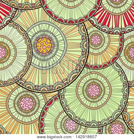 Doodleart Mandala Design. Hand Drawn Forest Background.