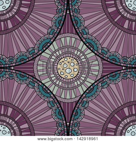 Doodleart Mandala Design. Hand Drawn Forest Background.