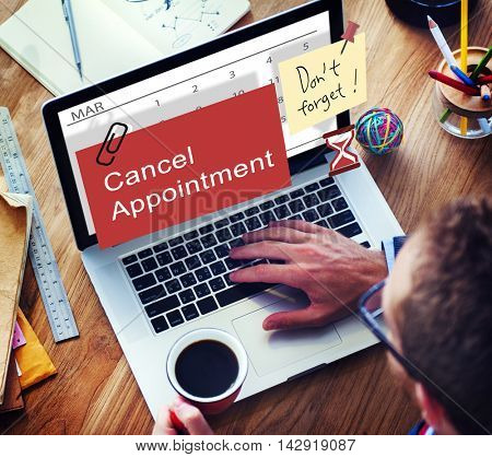 Cancel Appointment Note Calendar Planner Concept