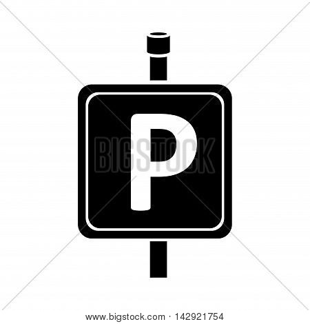 parking zone car vehicle street sign place auto vector illustration isolated silhouette