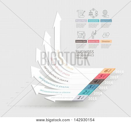 Business Arrows Infographics Template. Can Be Used For Workflow Layout, Diagram, Number Options, Web