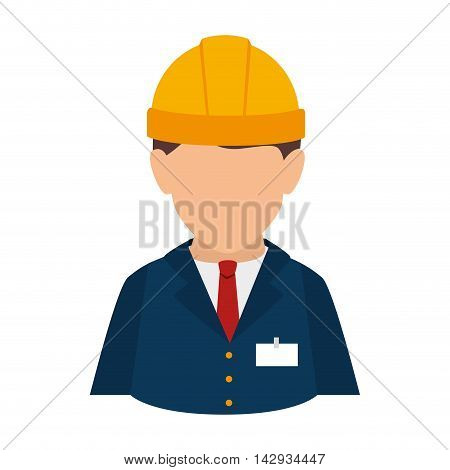 enginner architect construction helmet man suit vector illustration isolated