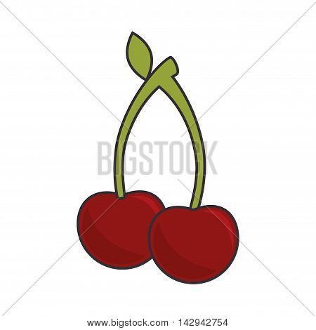 cherry cherries dessert decoration berry fruit food vector illustration isolated