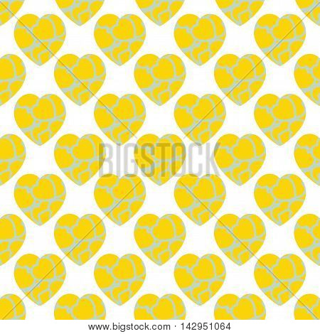 Seamless pattern with hearts of gold and silver edges.